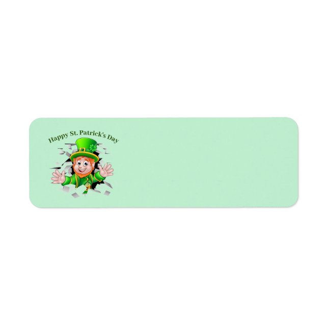 Etiqueta de dirección de devolución de leprechaun  (Frente)