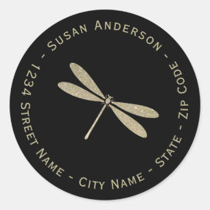 Etiqueta de dirección de devolución de libélula de