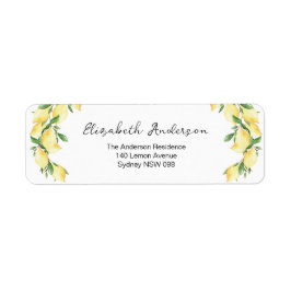 Etiqueta de dirección de devolución de limón