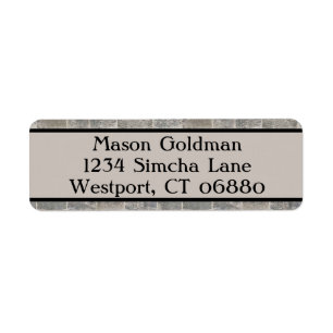 Etiqueta de dirección de devolución de lino gris