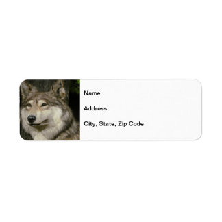 Etiqueta de dirección de devolución de lobo