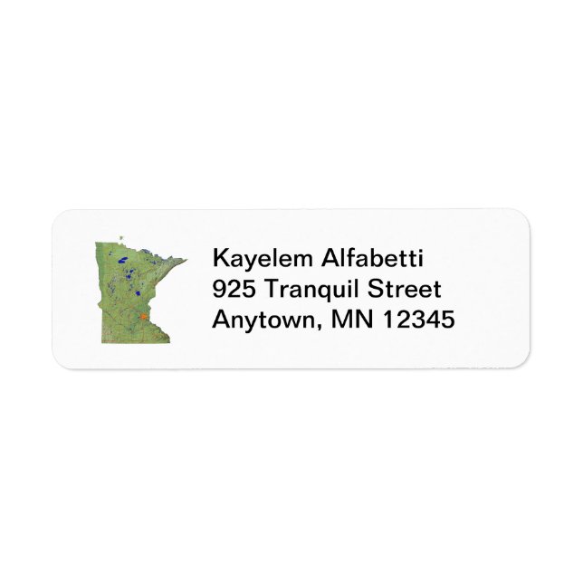 Etiqueta de dirección de devolución de mapa de Min (Frente)