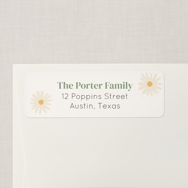 Etiqueta de dirección de devolución de margarita d (Wildflower Flight - Daisy Return Address Label)