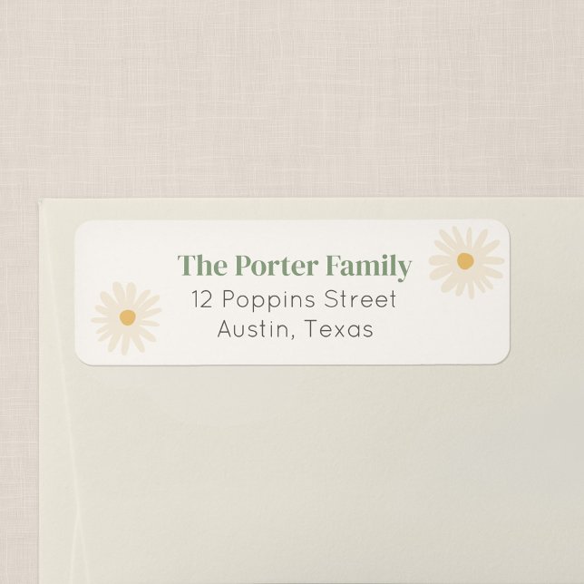 Etiqueta de dirección de devolución de margarita d (Wildflower Flight - Return Address Label)