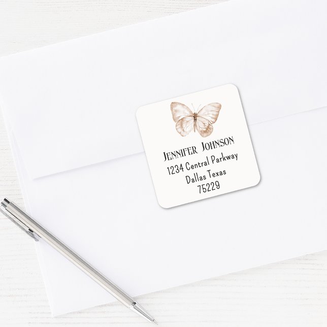 Etiqueta de dirección de devolución de mariposa se (Subido por el creador)