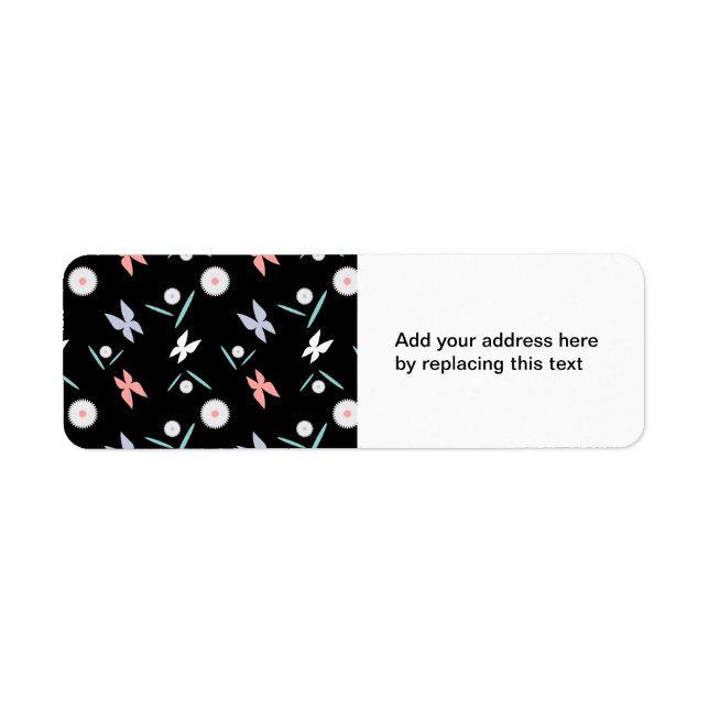 Etiqueta de dirección de devolución de mariposas (Frente)