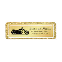 Etiqueta de dirección de devolución de motocicleta