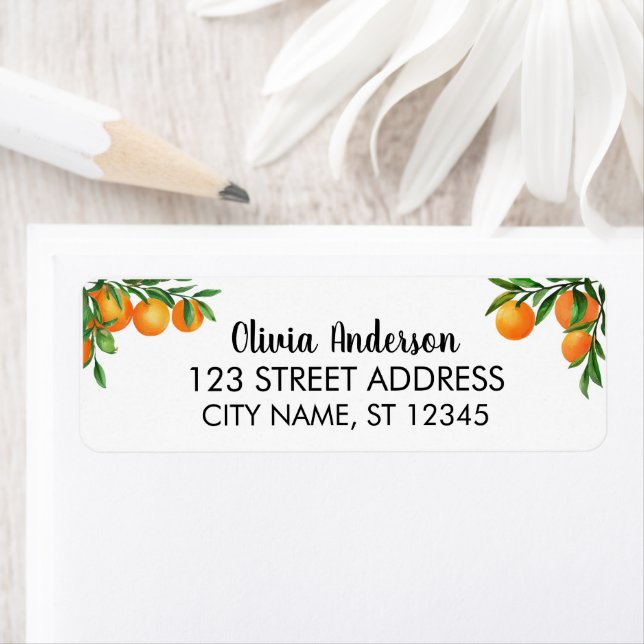 Etiqueta de dirección de devolución de Naranja de  (In situ)