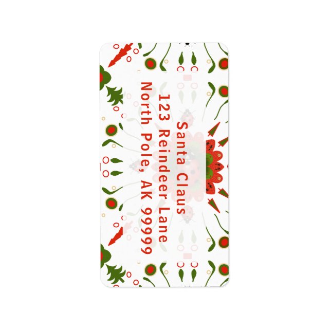Etiqueta de dirección de devolución de Navidad (Frente)
