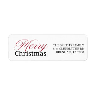 Etiqueta de dirección de devolución de Navidad clá
