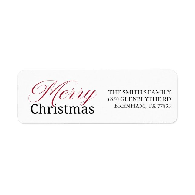 Etiqueta de dirección de devolución de Navidad clá (Frente)