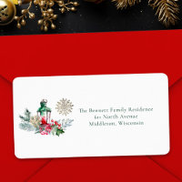 Etiqueta de Dirección de Devolución de Navidad con