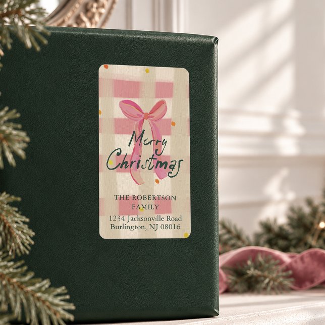 Etiqueta de dirección de devolución de Navidad con (Subido por el creador)