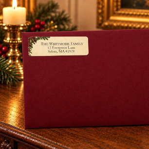 Etiqueta de dirección de devolución de Navidad Vic
