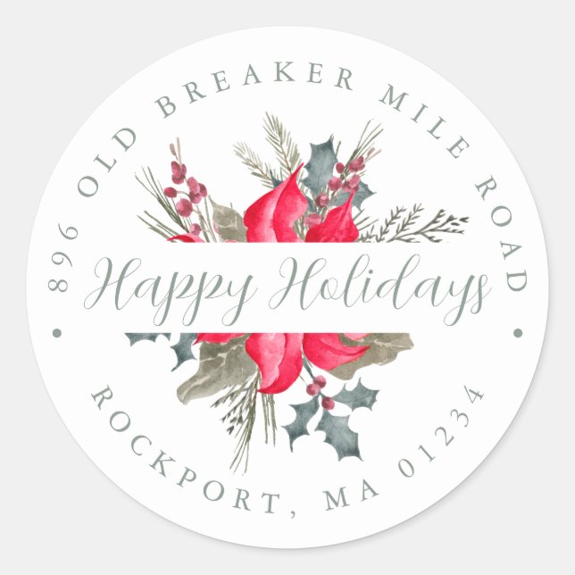 Etiqueta de dirección de devolución de Navidades d (Anverso)