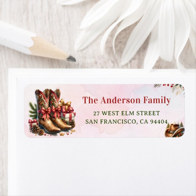 Etiqueta de dirección de devolución de Navidades d (In situ)