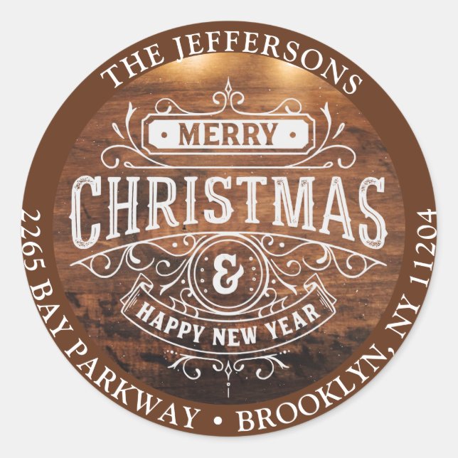 Etiqueta de dirección de devolución de Navidades r (Anverso)