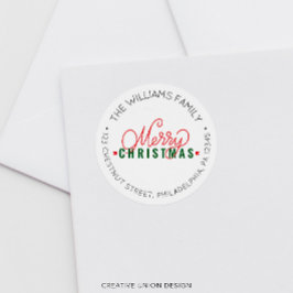 Etiqueta de dirección de devolución de Navidades r