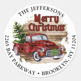 Etiqueta de dirección de devolución de Navidades r