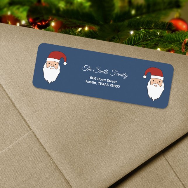 Etiqueta de dirección de devolución de navidades S (Christmas Santa Claus Return Address Label)