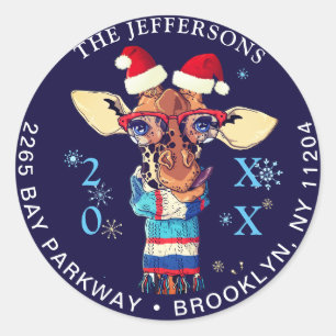 Etiqueta de dirección de devolución de navidades y