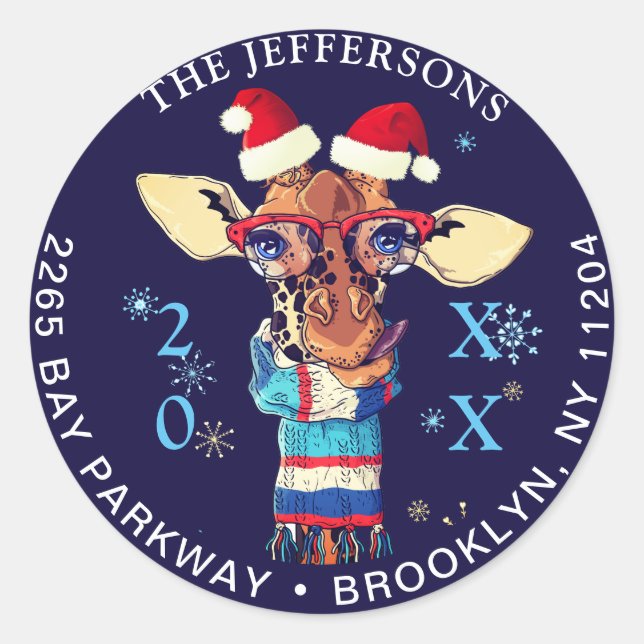 Etiqueta de dirección de devolución de navidades y (Anverso)