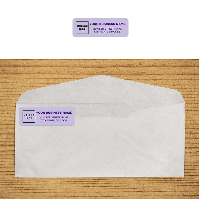 Etiqueta de Dirección de Devolución de Negocios Mo (Monochrome purple return address label on envelope)