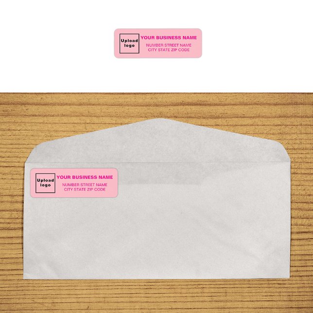 Etiqueta de dirección de devolución de negocios ro (Monochrome pink return address label on envelope)