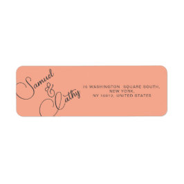 Etiqueta de dirección de devolución de nombre y di