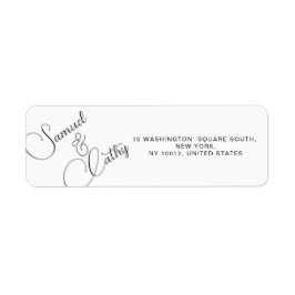 Etiqueta de dirección de devolución de nombre y di