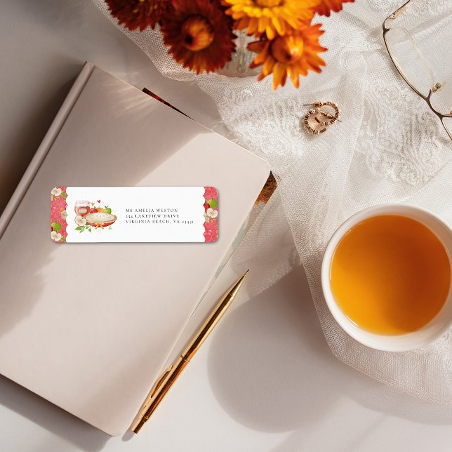 Etiqueta de dirección de devolución de ojos de App (Apple of Our Eye Baby Shower Return. Address Label)