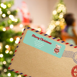 Etiqueta de dirección de devolución de oso de pelu