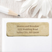 Etiqueta de dirección de devolución de papel antig