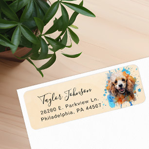Etiqueta de dirección de devolución de perro canic