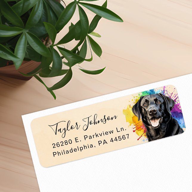 Etiqueta de dirección de devolución de perro labra (Subido por el creador)
