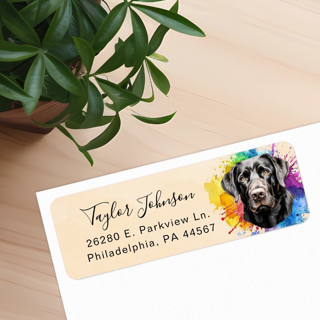 Etiqueta de dirección de devolución de perro labra (Subido por el creador)