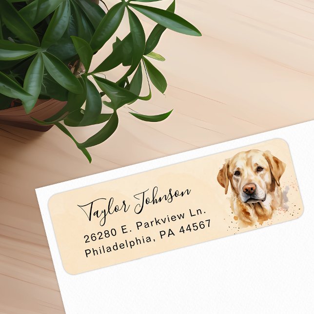 Etiqueta de dirección de devolución de perro labra (Subido por el creador)
