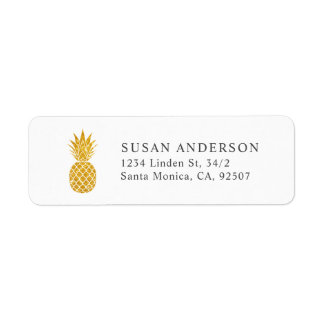 Etiqueta de dirección de devolución de piña de Pur