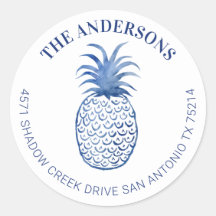 Etiqueta de dirección de devolución de piña tropic