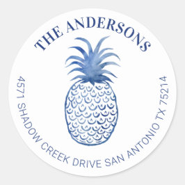 Etiqueta de dirección de devolución de piña tropic