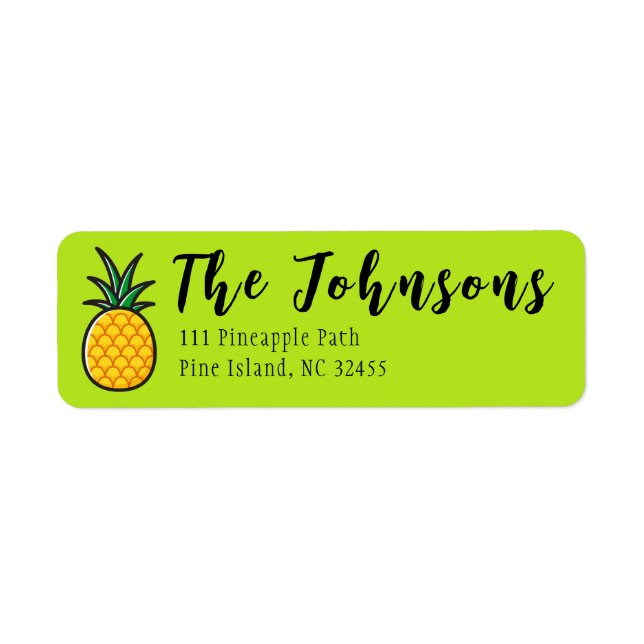 Etiqueta de dirección de devolución de piña Tropic (Frente)