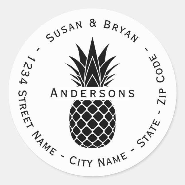 Etiqueta de dirección de devolución de piña tropic (Anverso)