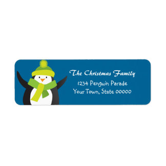 Etiqueta de dirección de devolución de pingüino de