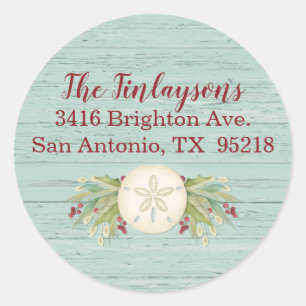 Etiqueta de dirección de devolución de playa de Na