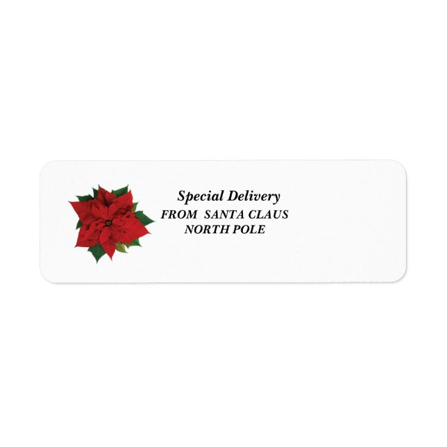 Etiqueta de dirección de devolución de Poinsettia (Frente)