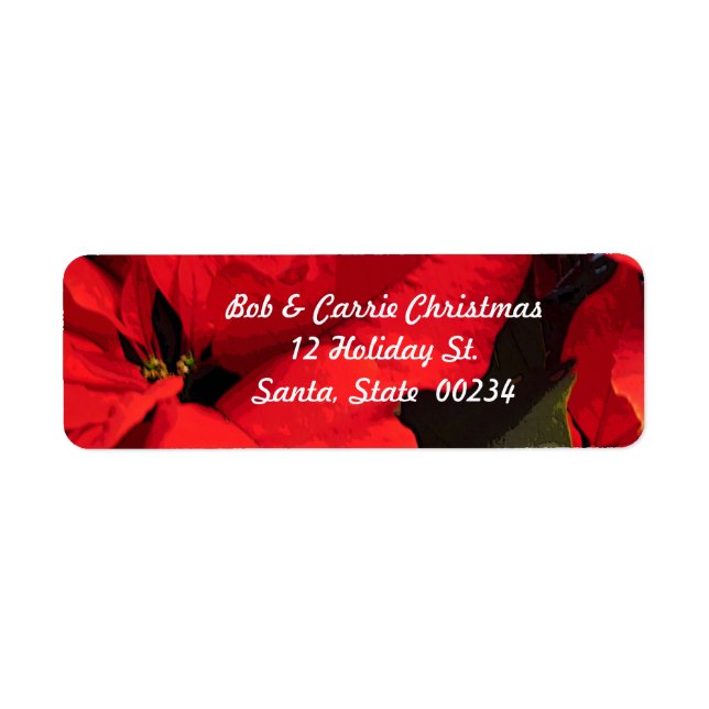 Etiqueta de dirección de devolución de Poinsettia (Frente)