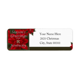 Etiqueta de dirección de devolución de Poinsettia 