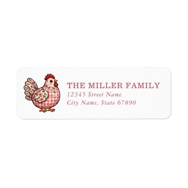 Etiqueta de dirección de devolución de pollo (Frente)