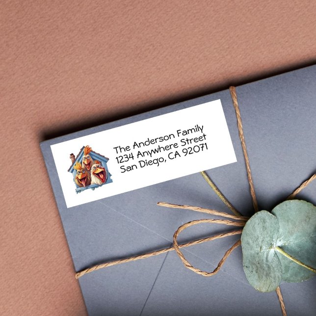 Etiqueta de dirección de devolución de pollo diver (Subido por el creador)