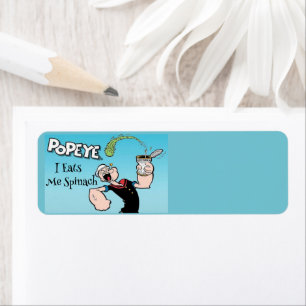 Etiqueta de dirección de devolución de Popeye
